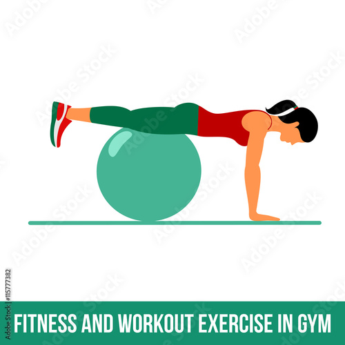 Aerobic icons. Ball exercise
