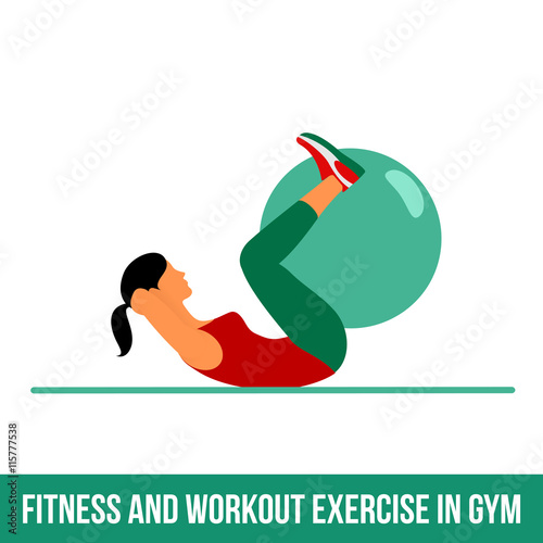 Aerobic icons. Ball exercise