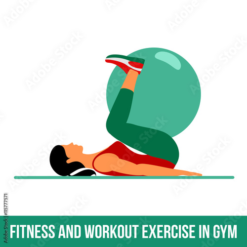 Aerobic icons. Ball exercise