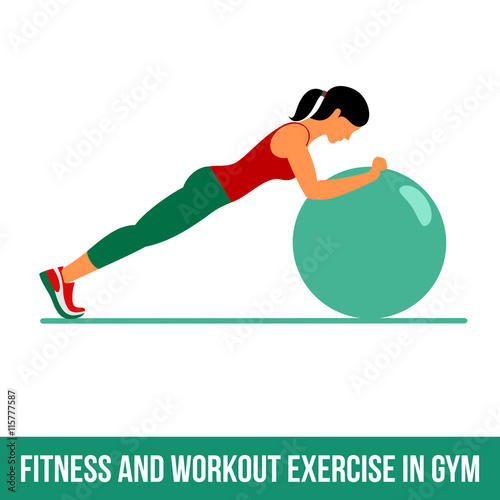 Aerobic icons. Ball exercise