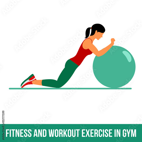 Aerobic icons. Ball exercise