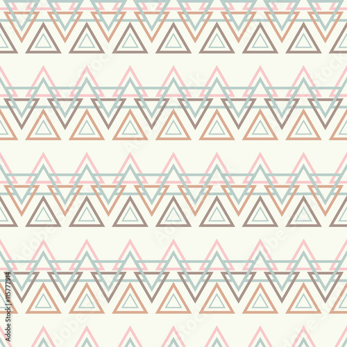 Ethnic boho seamless pattern with geometric figures. Print. Repeating background. Cloth design, wallpaper.