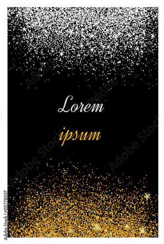 Abstract gold and silver glitter background. Golden sparkles