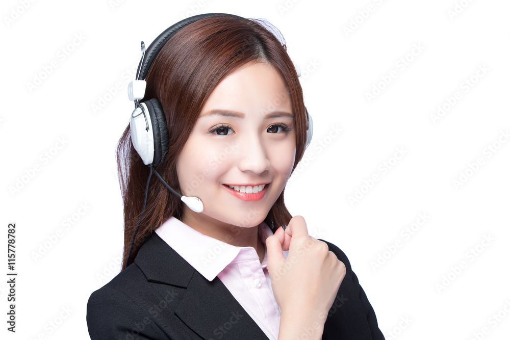 Smiling young woman with headphone Smiling young woman with headphone