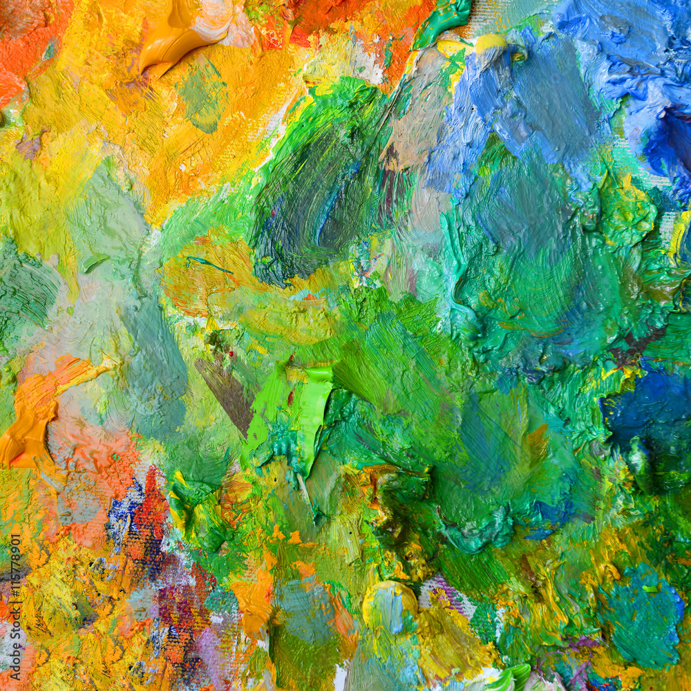 Naklejka premium Mixed colorful of oil color paint