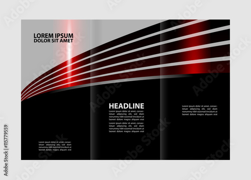 Red Colors Polygonal Geometric Elements Style Business Tri-Fold Brochure Template. Corporate Leaflet, Cover Design
