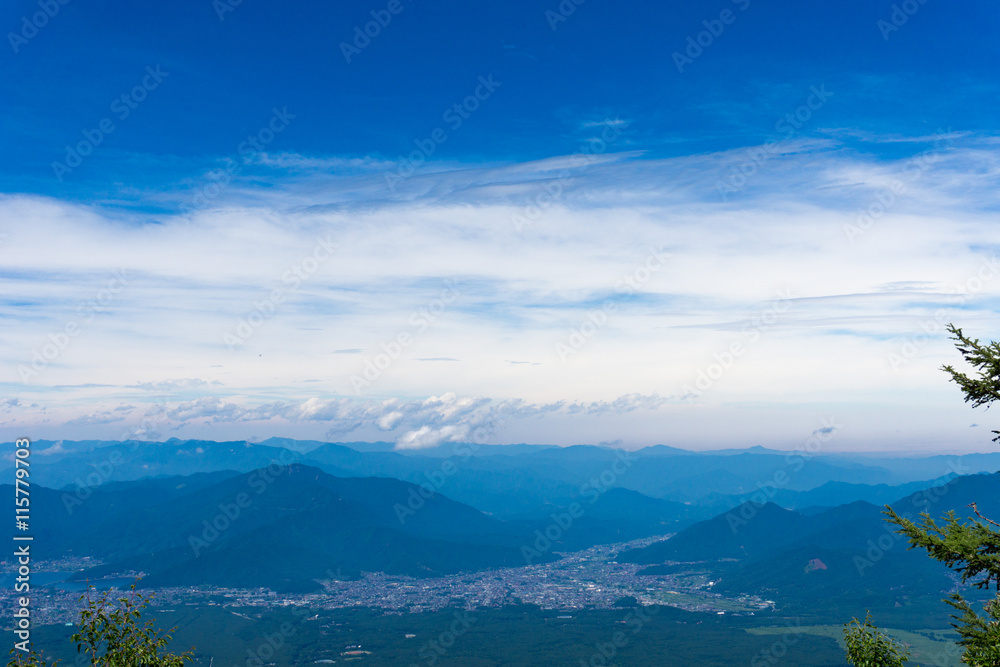 Mount fuji, japan climbing from yoshida trail.