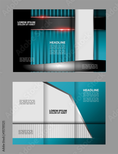 Professional business three fold flyer template, corporate brochure  