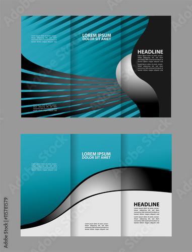 Professional Business Trifold Brochure, Template or Flyer design with free space for your image.
