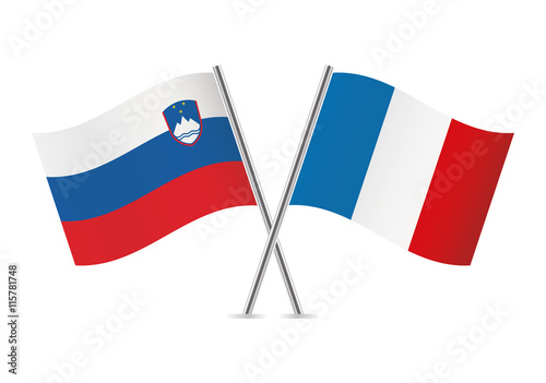 Slovenian and French flags. Vector illustration. Free Download Slovenian and French flags. Vector illustration. - GFXLoad