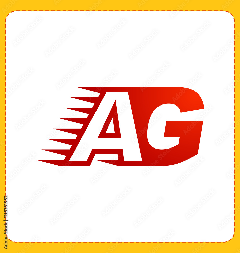 Fototapeta premium AG Two letter composition for initial, logo or signature