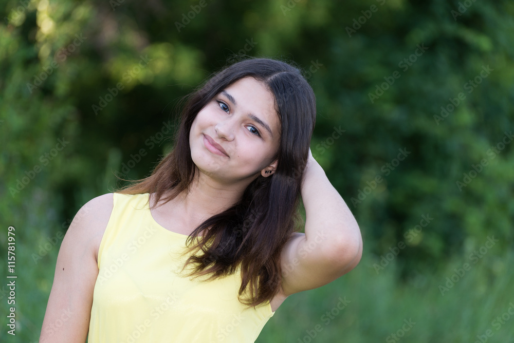 Portrait of cute teen girl outdoors in summer Portrait of cute teen girl outdoors in summer