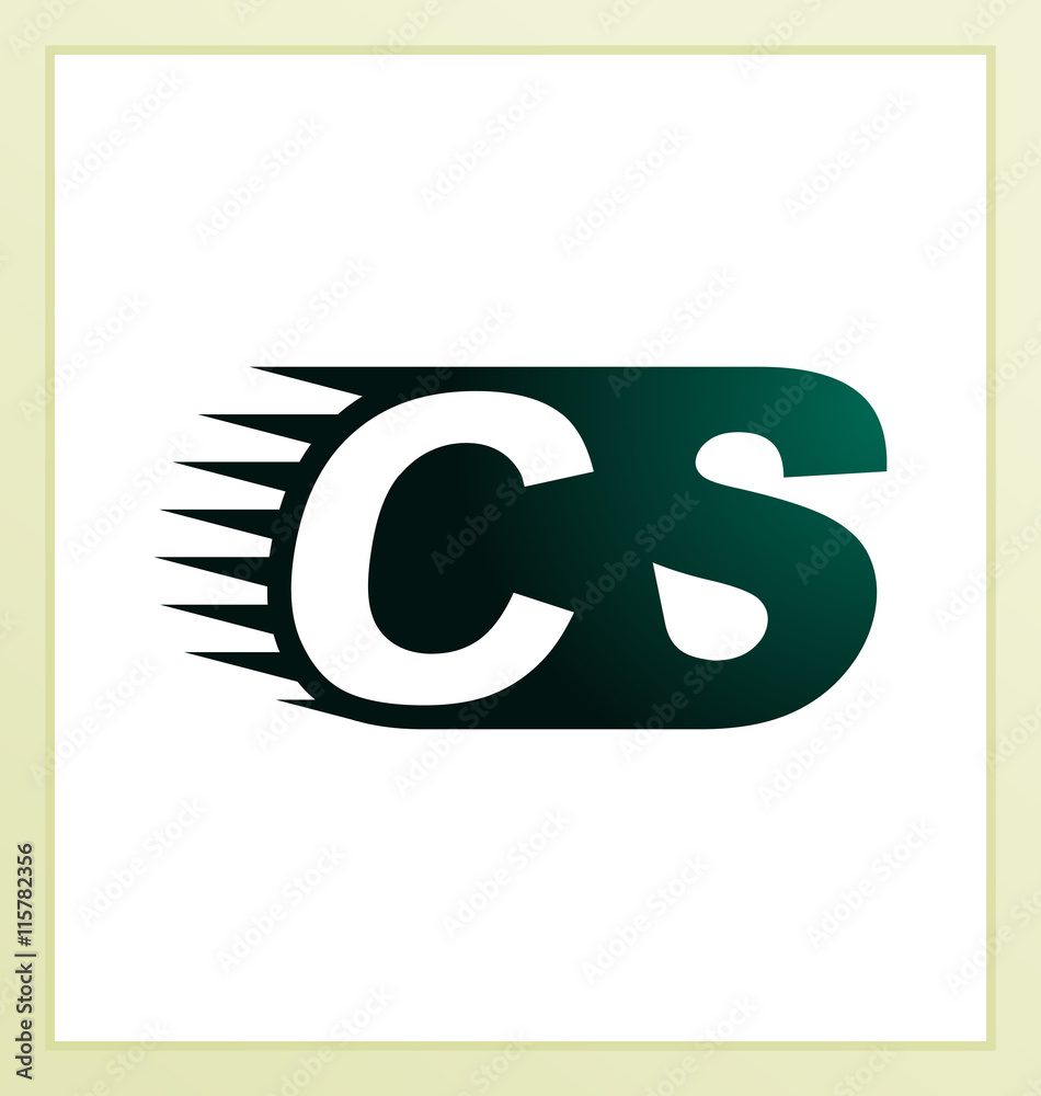CS Two letter composition for initial, logo or signature CS Two letter composition for initial, logo or signature
