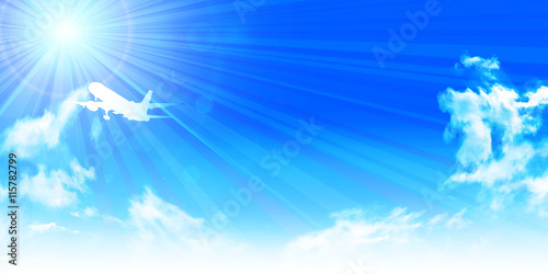 飛行機　空　風景　背景