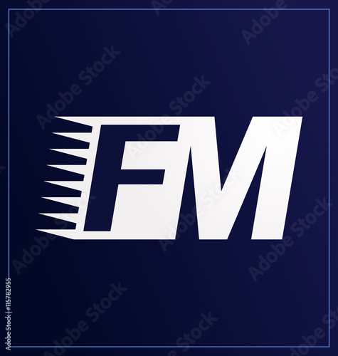 FM Two letter composition for initial, logo or signature