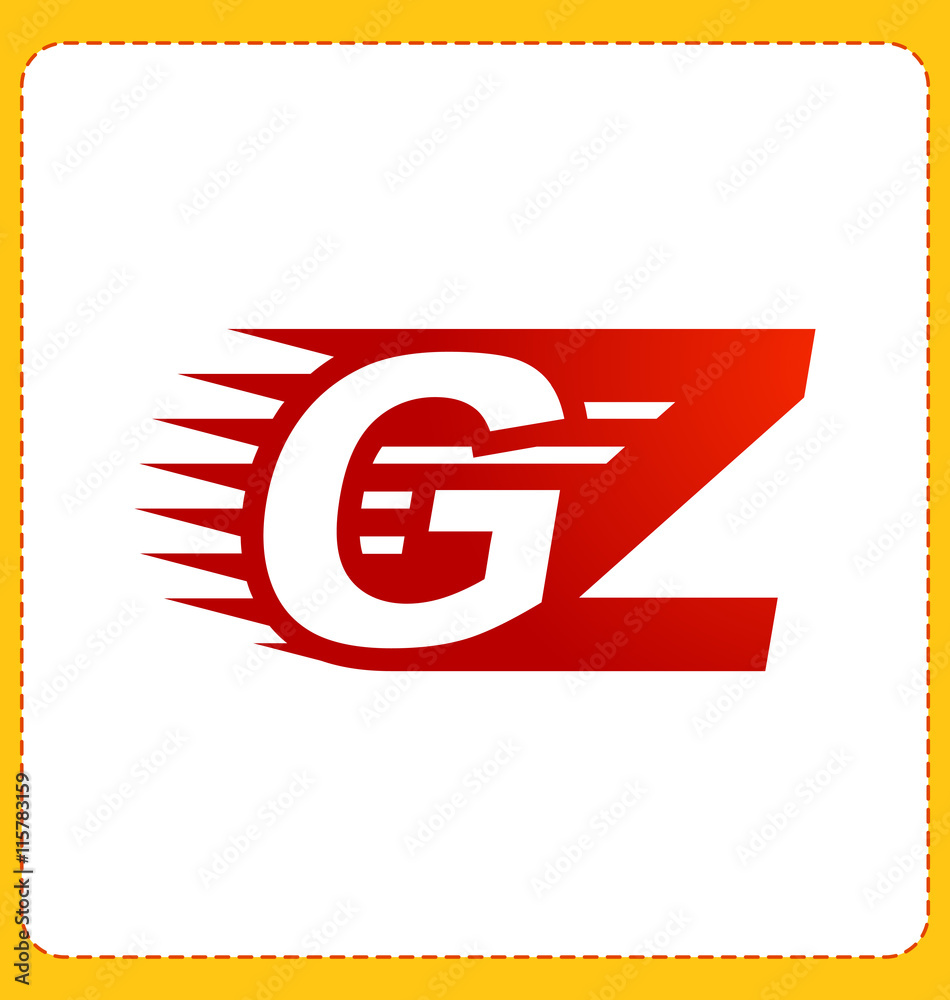 GZ Two letter composition for initial, logo or signature GZ Two letter composition for initial, logo or signature