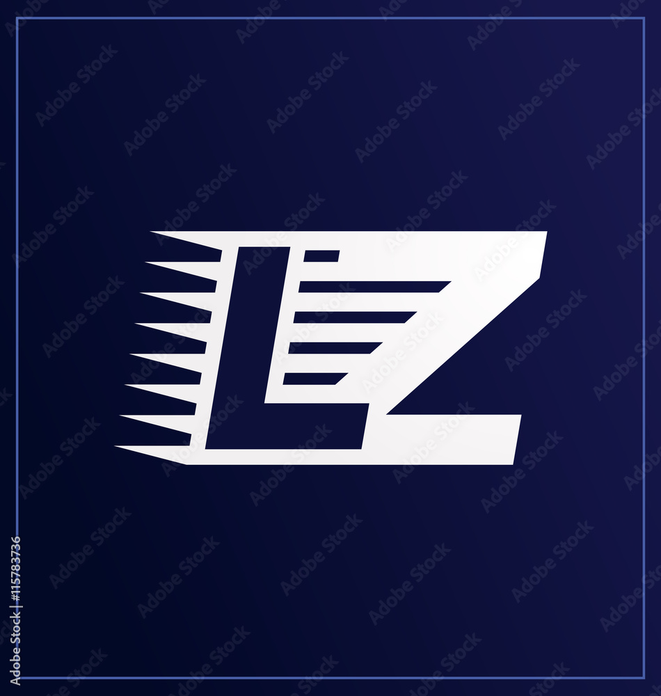 LZ Two letter composition for initial, logo or signature LZ Two letter composition for initial, logo or signature