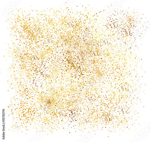 Abstract gold glitter background.  Bright sparkles for card