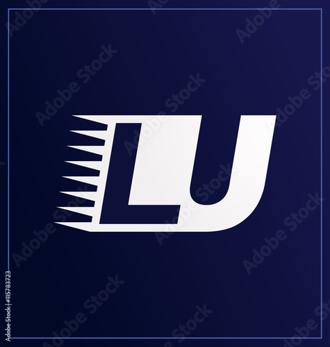 LU Two letter composition for initial, logo or signature photo