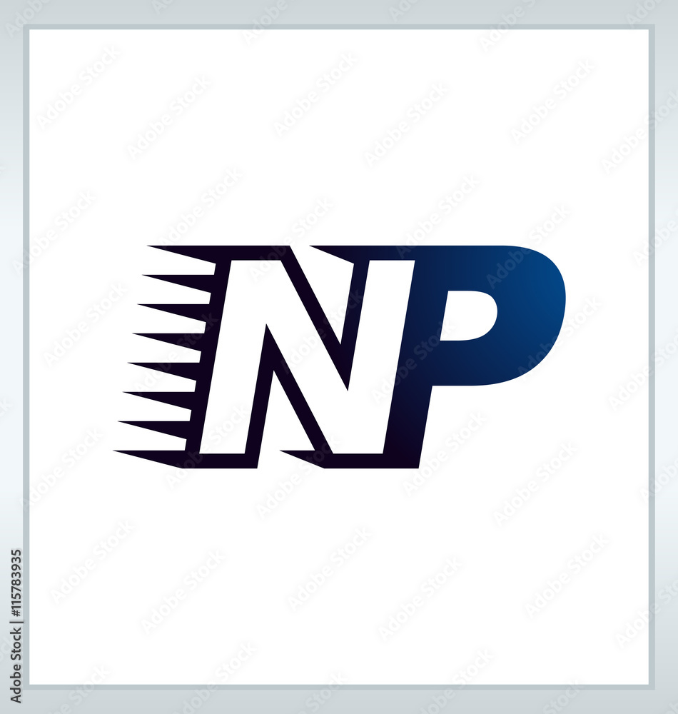 NP Two letter composition for initial, logo or signature NP Two letter composition for initial, logo or signature