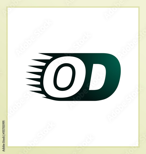 OD Two letter composition for initial, logo or signature