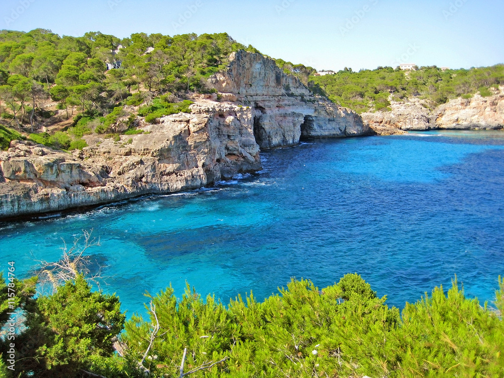 Majorca - bay with mountains and caves