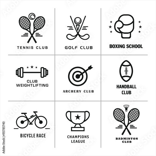 Sport. Vector logos, logos of different sports.