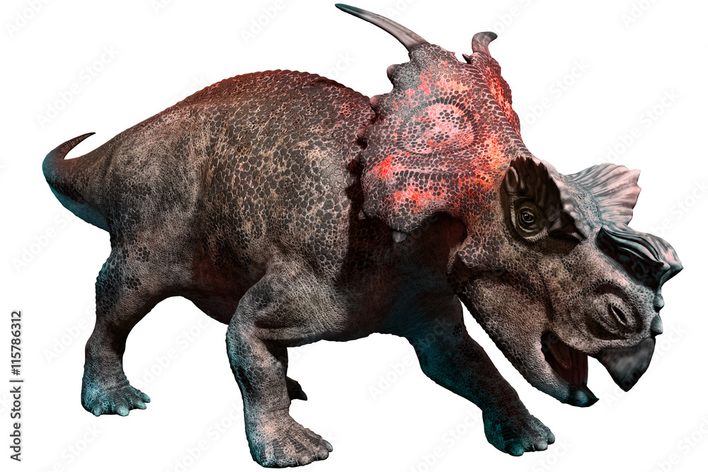 Naklejka premium Achelousaurus from the Cretaceous era 3D illustration