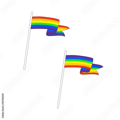 Gay pride symbol - the rainbow flag.