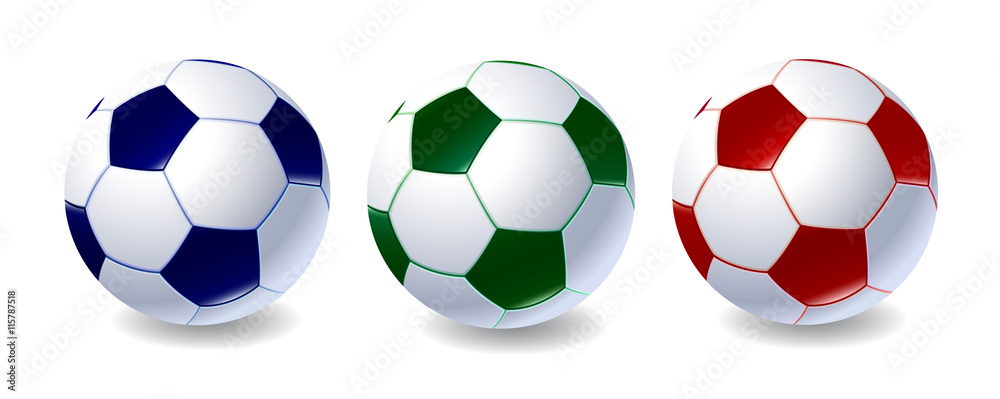 Set of soccer balls of different colors
Set of soccer balls of different colors