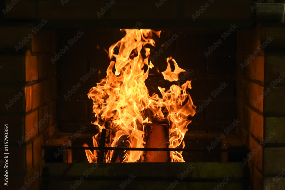 Fototapeta premium flame fire fireplace