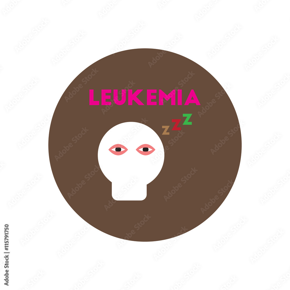 Vector icon on circle various symptoms of leukemia on the human Vector icon on circle various symptoms of leukemia on the human