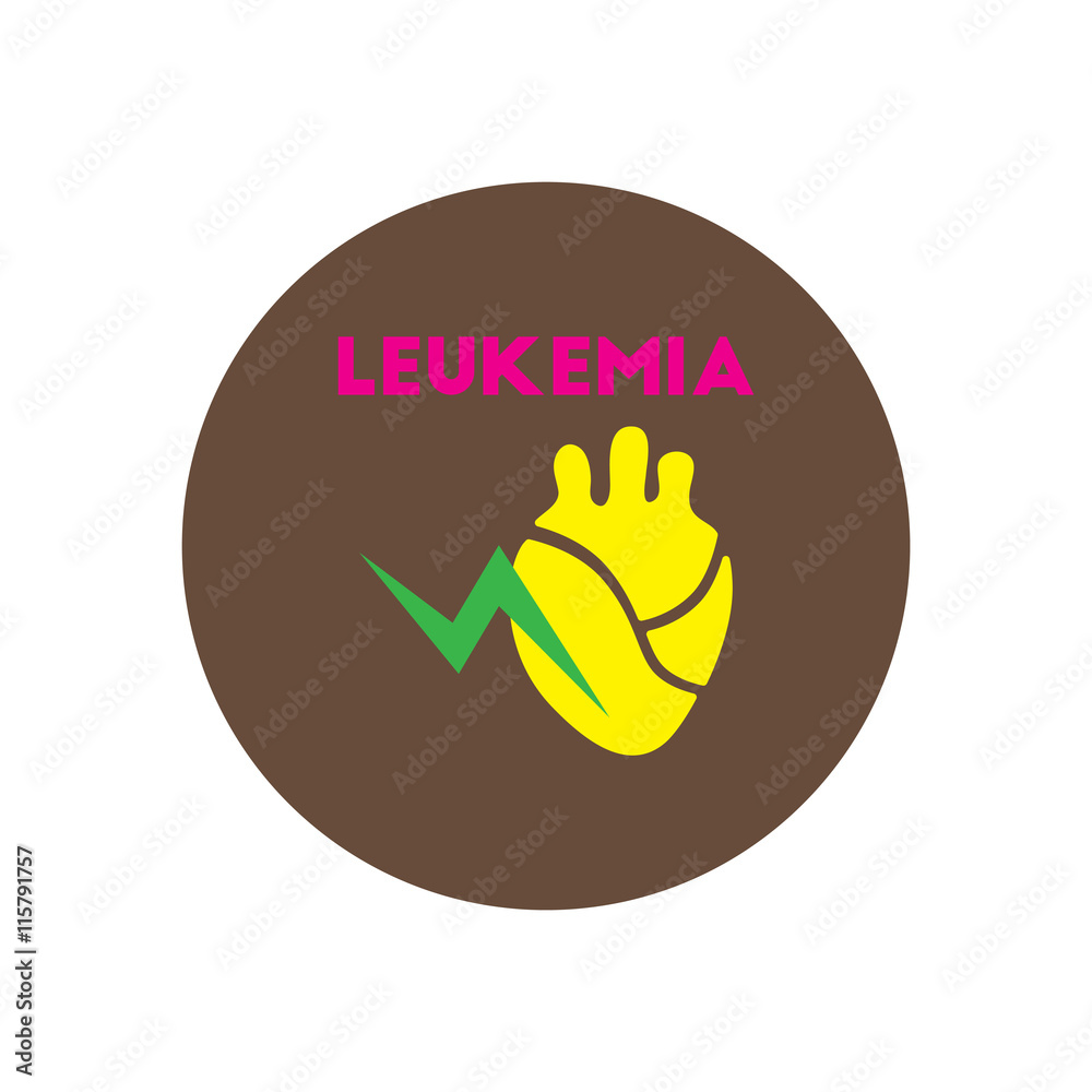 Vector icon on circle various symptoms of leukemia on bodies Vector icon on circle various symptoms of leukemia on bodies