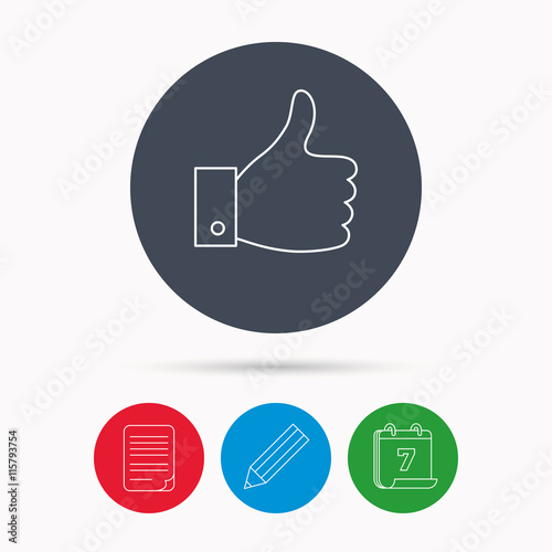 Thumb up like icon. Super cool vote sign.