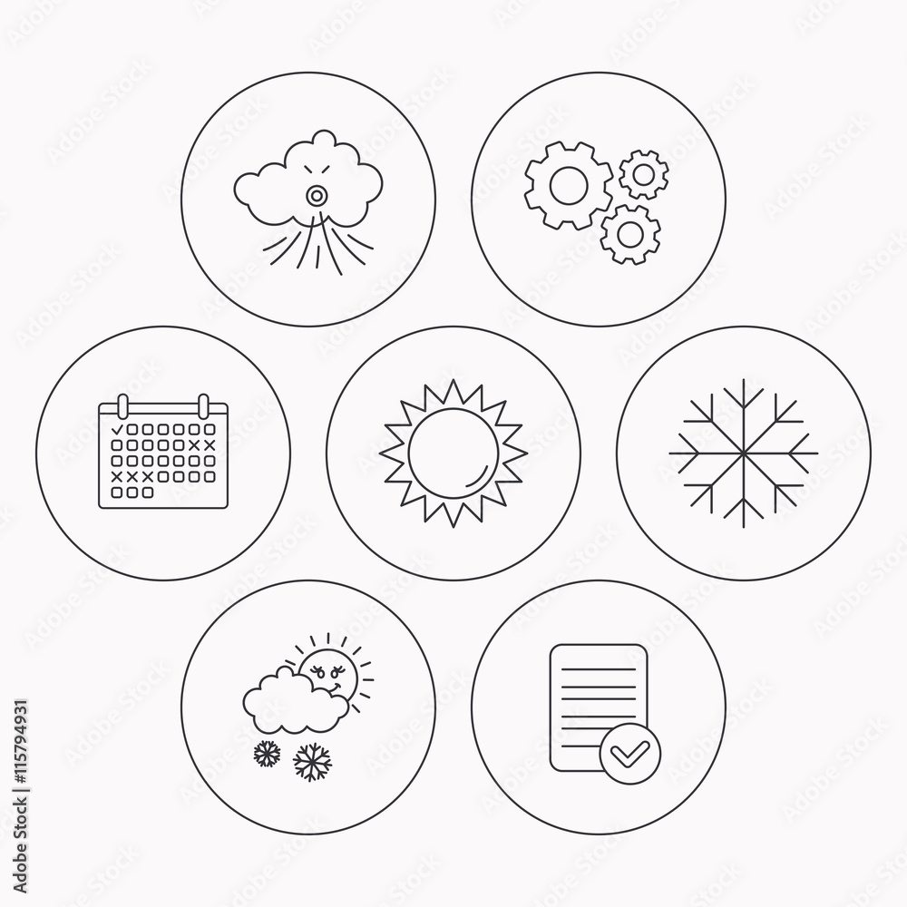 Fototapeta premium Weather, sun and snow icons.