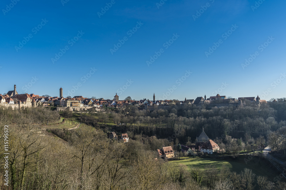 Panorama der Stadt Rothenburg ob der Tauber und dem Taubertal 