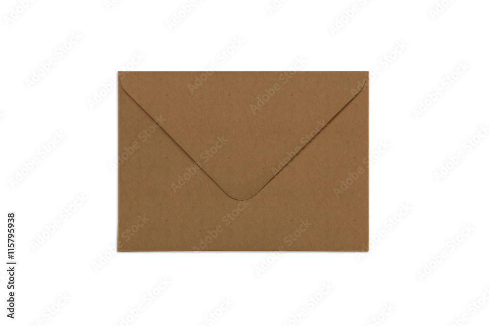 Blank craft paper envelope isolated on white background Blank craft paper envelope isolated on white background