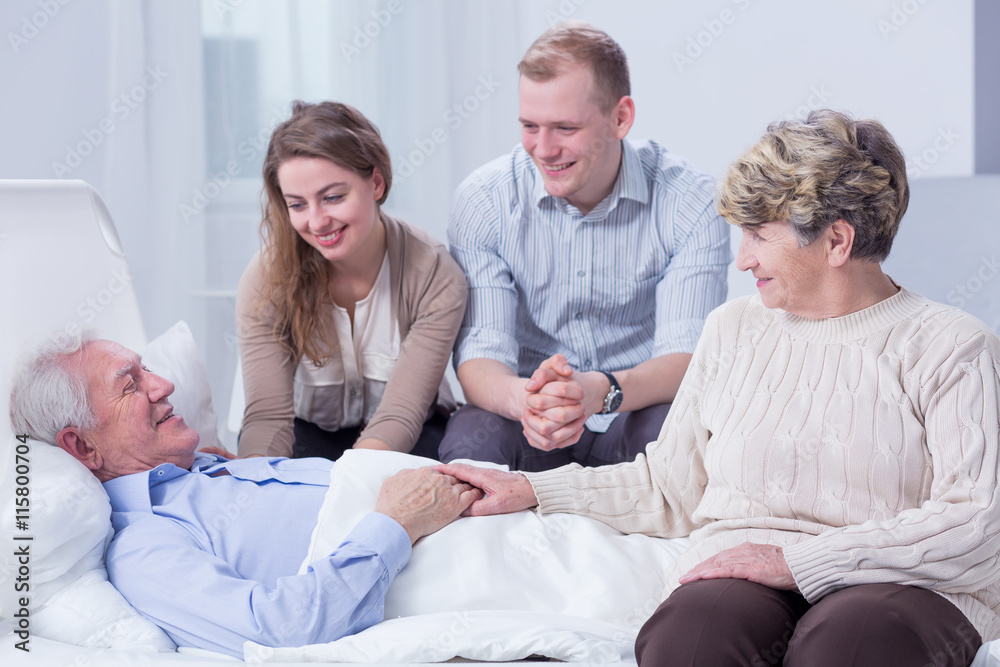 Cheering the old man up during his recovery time Cheering the old man up during his recovery time