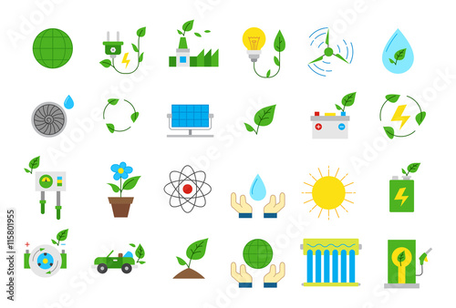 Eco isolated vector icons set