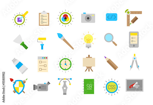 Graphic design isolated vector icons set