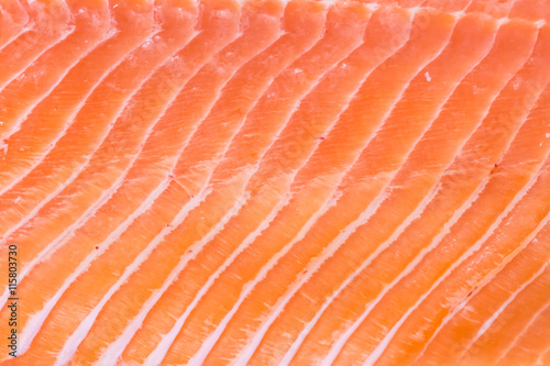 Fresh salmon fillet in detail