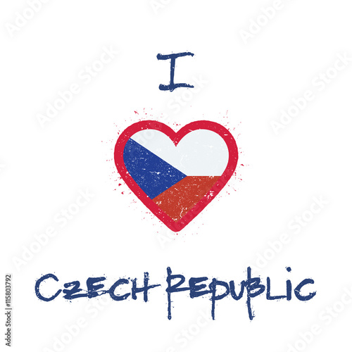 Czech Republic flag heart design on a t-shirt.