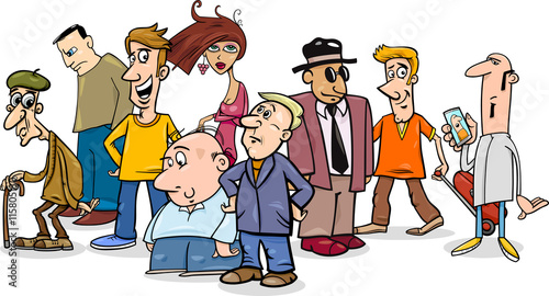 people group comic illustration