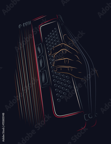 Playing accordion