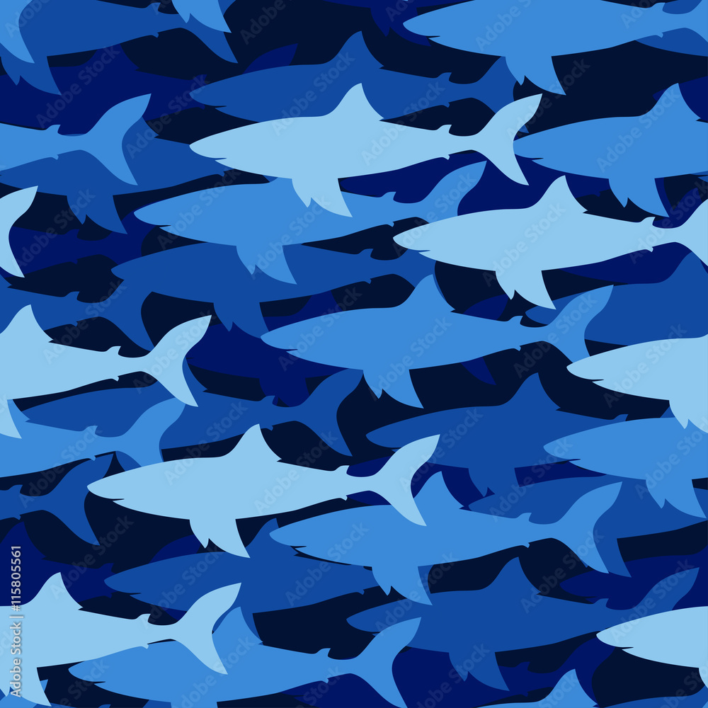Naklejka premium ciemnoniebieski wzór rekina