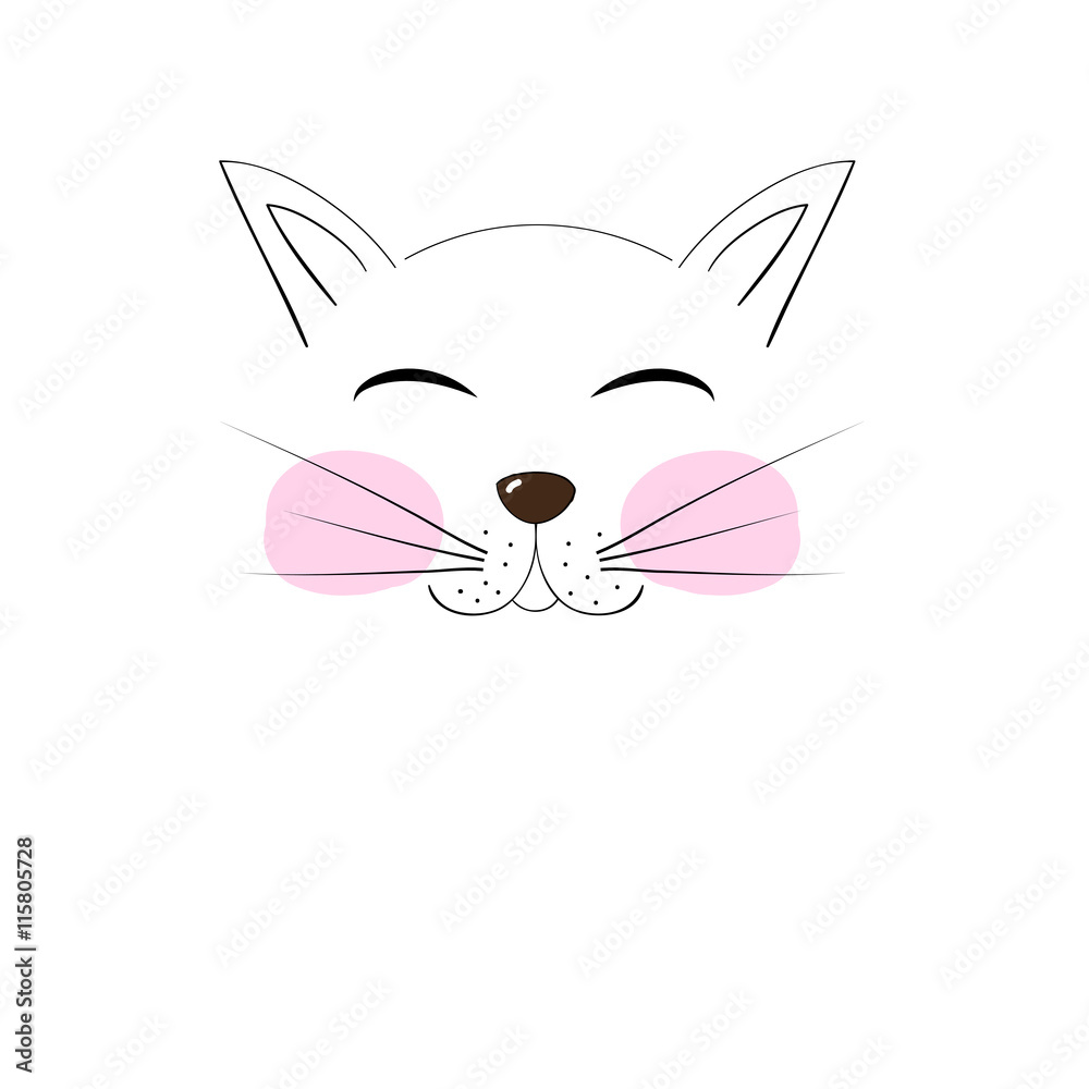 cute cat muzzle cheeks drawn cartoon hand drawing for your design illustration cute cat muzzle cheeks drawn cartoon hand drawing for your design illustration