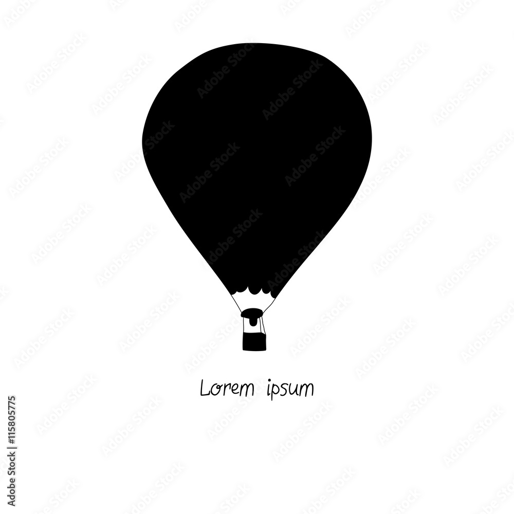 Obraz premium black silhouette illustration of a balloon for your design