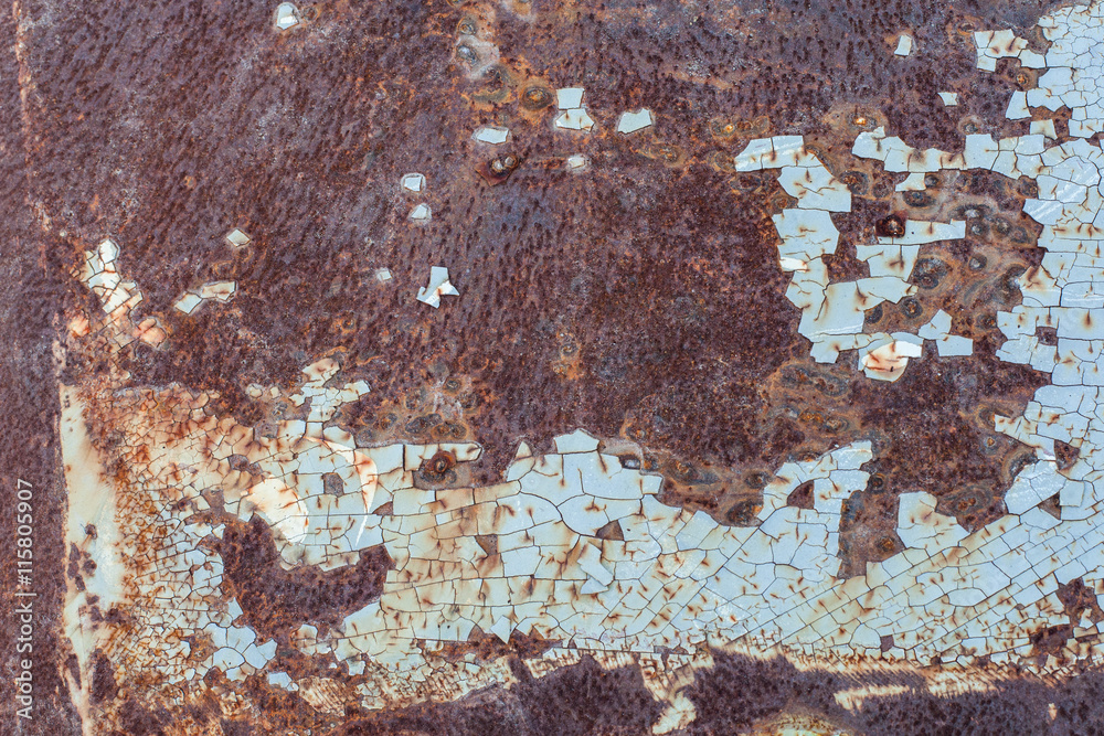 Fototapeta premium rusty on the blue paint car