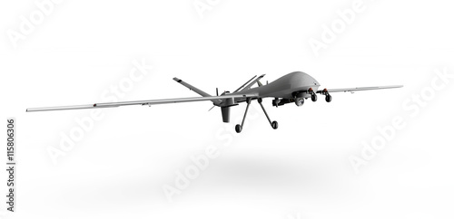 Military Predator Drone on a white background 3d render