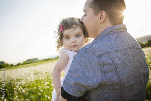 happy joyful father with daughter